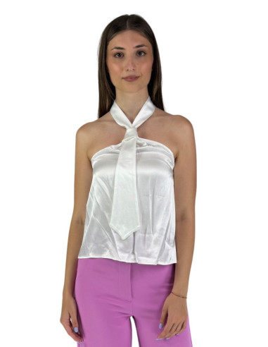 Dairesy top in raso con effetto collo a cravatta ss24d0454 [d4c36c6f]
