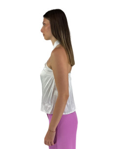 Dairesy top in raso con effetto collo a cravatta ss24d0454 [d4c36c6f] 2