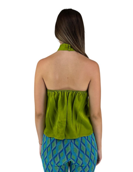 Dairesy top in raso con effetto collo a cravatta ss24d0454 [6c04eb5f]