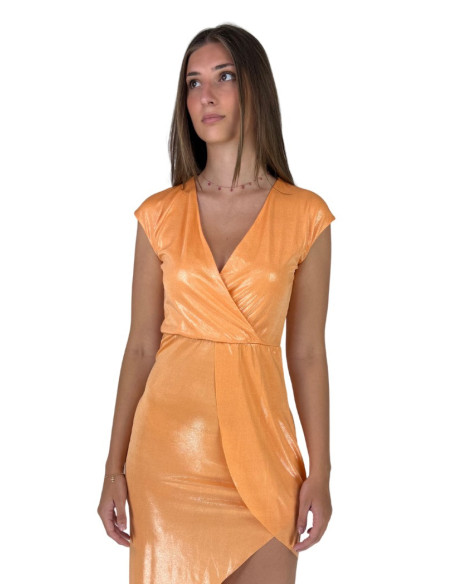 Dairesy abito in lurex giromanica con gonna asimmetrica ss24d0482 [b13cb953]