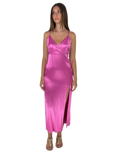 Dairesy abito in raso con spacco ss24d0456 [e4af3b58]