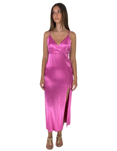 Dairesy abito in raso con spacco ss24d0456 [e4af3b58]