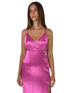 Dairesy abito in raso con spacco ss24d0456 [e4af3b58] 2