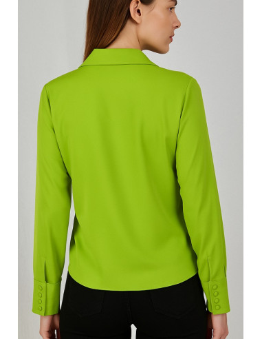 Dairesy blusa in tessuto fluido con dettaglio gioiello ss24d0414 [c32a68fc]