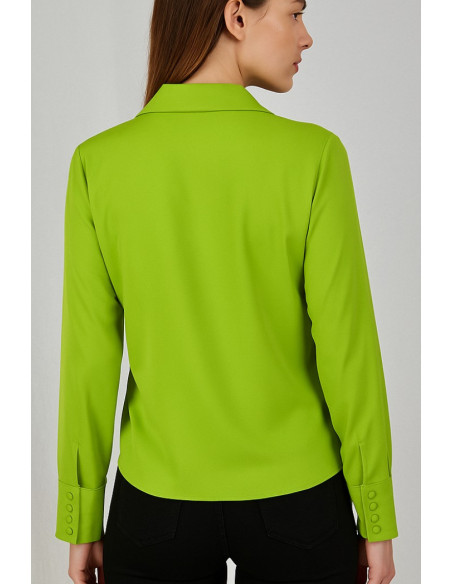 Dairesy blusa in tessuto fluido con dettaglio gioiello ss24d0414 [c32a68fc]