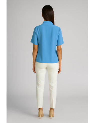 Dairesy blusa in tessuto fluido con rouches ss24d0412 [e7dacd54]