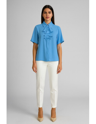 Dairesy blusa in tessuto fluido con rouches ss24d0412 [e28a8a4a]