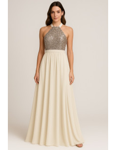 Dairesy abito lungo con corpetto paillettes multicolor ss24d0470 [31392caa]