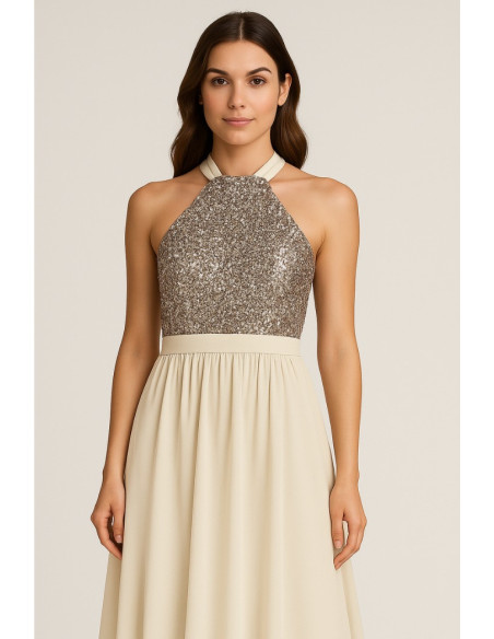 Dairesy abito lungo con corpetto paillettes multicolor ss24d0470 [e81f6fa7]