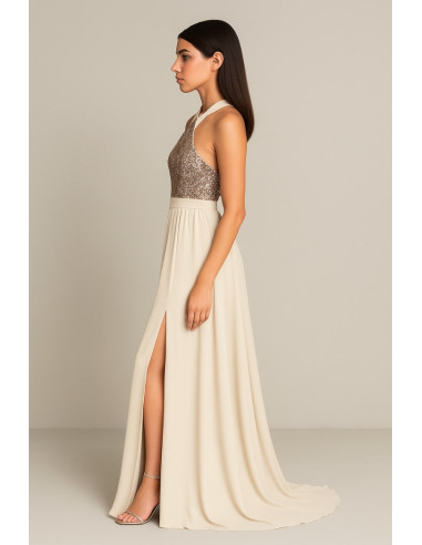 Dairesy abito lungo con corpetto paillettes multicolor ss24d0470 [5f02aea3]