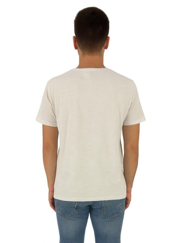Guy t-shirt in cotone fiammato con stampa ed orli vivi Cabrio959-sb m48865 [0a9c132e]