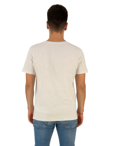 Guy t-shirt in cotone fiammato con stampa ed orli vivi Cabrio959-sb m48865 [74166694]