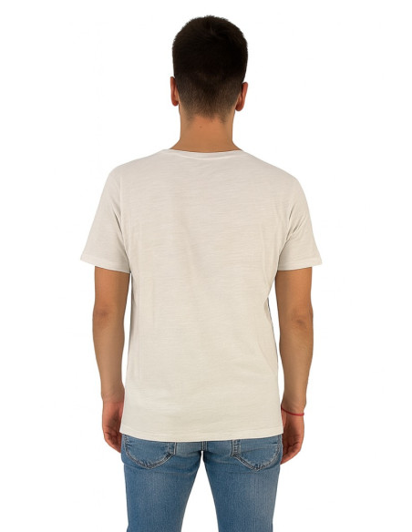 Guy t-shirt in cotone fiammato con stampa ed orli vivi Cabrio959-sb m48865 [74166694]