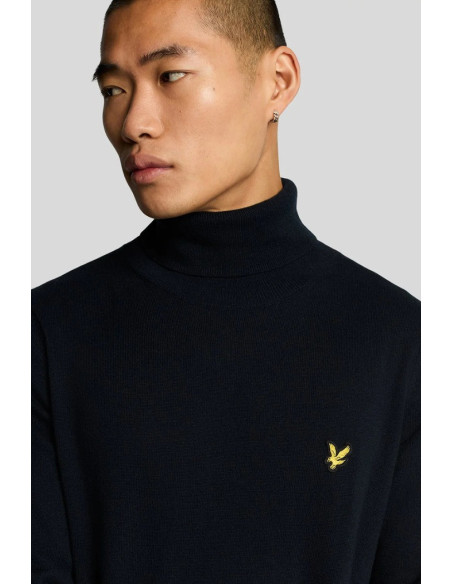 Lyle & Scott dolcevita in misto lana merino e cotone con logo kn2103vc [55609b6e]
