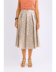 Dairesy gonna midi plissettata con fantasia jacquard animalier ss24d0430 [0f1e25d0]