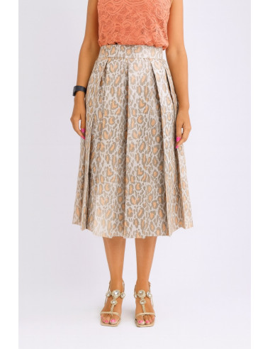 Dairesy gonna midi plissettata con fantasia jacquard animalier ss24d0430 [0f1e25d0]