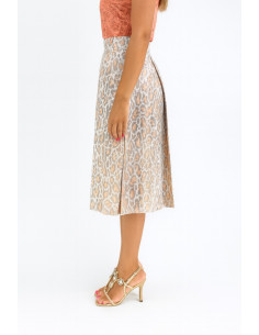 Dairesy gonna midi plissettata con fantasia jacquard animalier ss24d0430 [0f1e25d0] 2