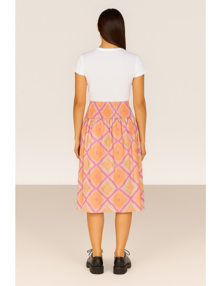 Dairesy gonna midi a fantasia con elastico in vita ss24d0437 [ea72b08c]