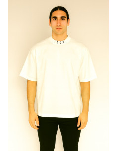 Icon t-shirt in jersey di cotone con logo sul collo icuf2w6t007 [54e7973e]