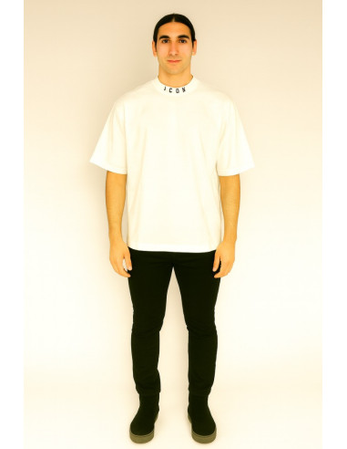 Icon t-shirt in jersey di cotone con logo sul collo icuf2w6t007 [3f8c5229]