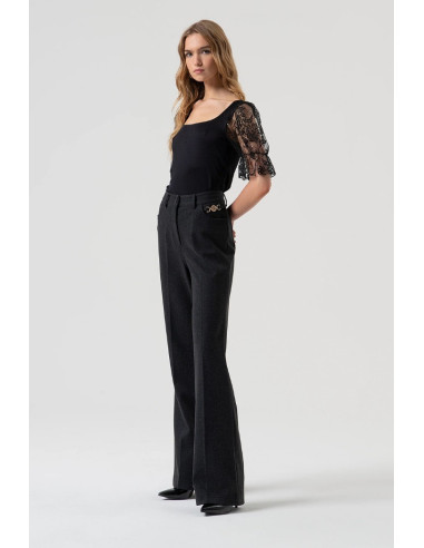 Fracomina pantalone bootcut con vita alta fr25wva014w80501 [6cc29cbf]