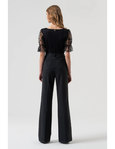 Fracomina pantalone bootcut con vita alta fr25wva014w80501 [de8f1aa5]