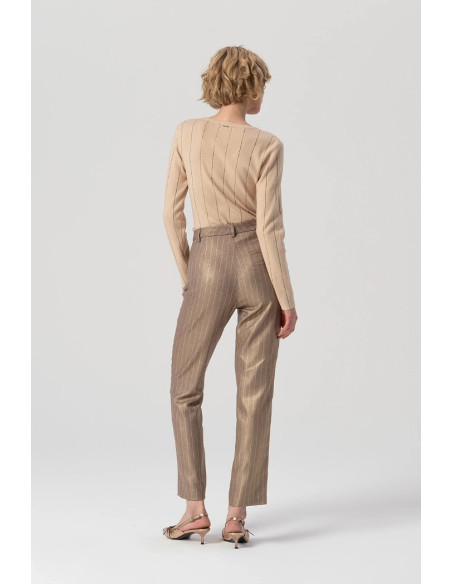 Fracomina pantalone regular a sigaretta in tessuto gessato fs25wv2004w479t4 [4e66a399]