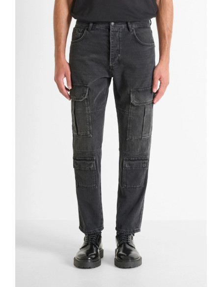 Antony Morato jeans regular fit cargo in denim nero Gary mmdt00297-fa700143-w02099 [06a5fc21]