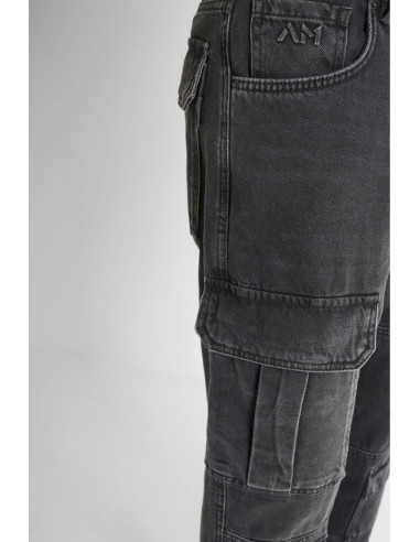 Antony Morato jeans regular fit cargo in denim nero Gary mmdt00297-fa700143-w02099 [df83bf2c]