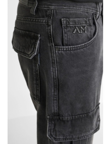 Antony Morato jeans regular fit cargo in denim nero Gary mmdt00297-fa700143-w02099 [689e7e28]
