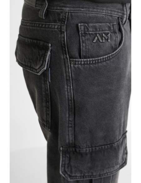 Antony Morato jeans regular fit cargo in denim nero Gary mmdt00297-fa700143-w02099 [689e7e28]