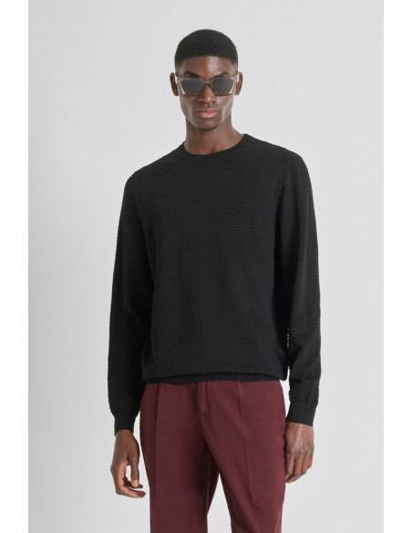 Antony Morato maglia girocollo slim fit con motivo jacquard mmsw01524-ya500084 [2feb3119]