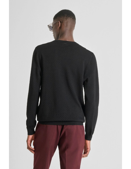 Antony Morato maglia girocollo slim fit con motivo jacquard mmsw01524-ya500084 [41d0b310]