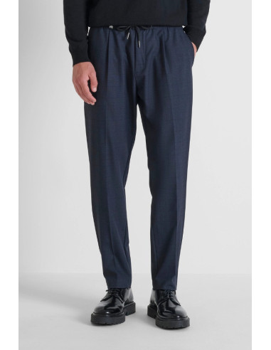 Antony Morato pantaloni regular in misto viscosa a quadri Neil mmtr00748-fa650367 [3eae8686]
