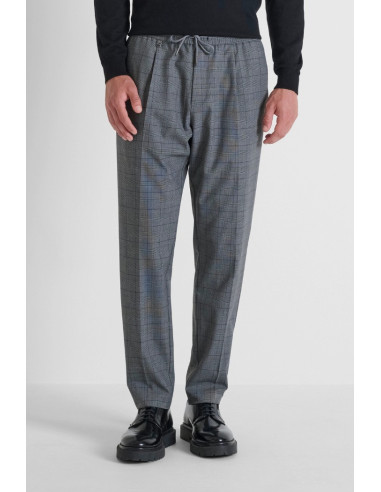 Antony Morato pantaloni regular in misto viscosa a quadri Neil mmtr00748-fa650367 [d63f8231]