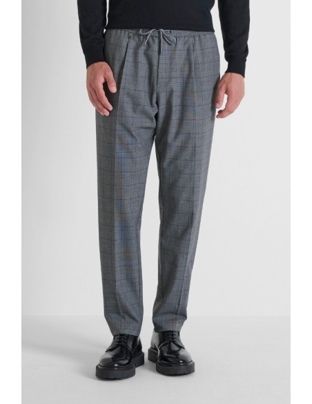 Antony Morato pantaloni regular in misto viscosa a quadri Neil mmtr00748-fa650367 [d63f8231]