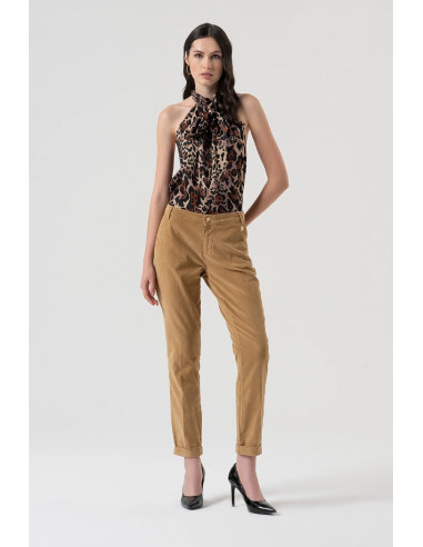 Fracomina pantalone regular chino in velluto fr25wv4001w56901 [a3826fb5]