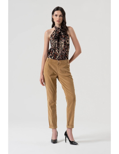Fracomina pantalone regular chino in velluto fr25wv4001w56901 [a3826fb5]