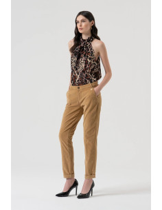 Fracomina pantalone regular chino in velluto fr25wv4001w56901 [a3826fb5] 2