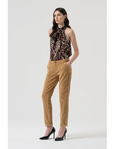 Fracomina pantalone regular chino in velluto fr25wv4001w56901 [7aa42cb8]