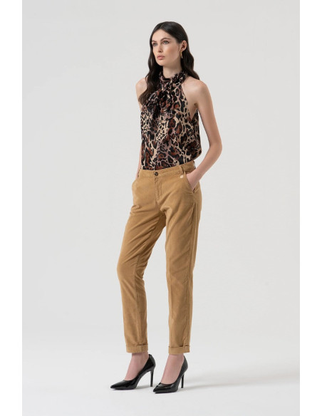 Fracomina pantalone regular chino in velluto fr25wv4001w56901 [7aa42cb8]