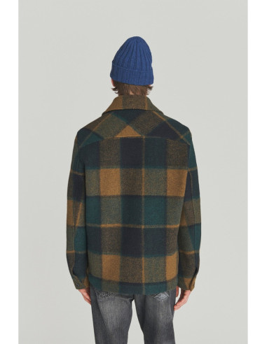 Roy Roger's giacca farmer a quadri in misto lana rru90264cp45xxxx [48157a2f]