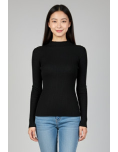 Blash maglia girocollo a costine in misto viscosa bs9700032 [020b0e24]