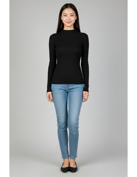 Blash maglia girocollo a costine in misto viscosa bs9700032 [6960cb33]