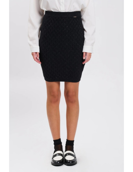 Influencer gonna mini in maglia con lurex 04j7816 [1784cd15]