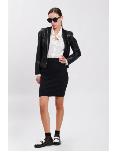 Influencer gonna mini in maglia con lurex 04j7816 [7cef0802]