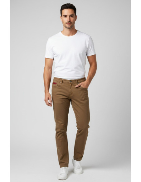 Icon jeans in denim di cotone stretch con stampa logo posteriore icuf2w6d014 [837781c9]