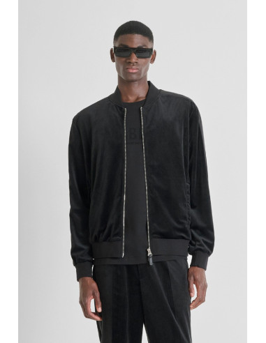 Antony Morato felpa bomber relaxed fit in velluto mmfl01115-fa150228 [596ec1b1]