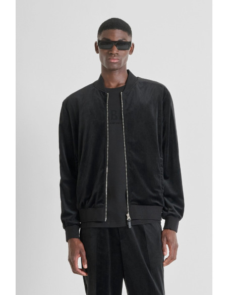 Antony Morato felpa bomber relaxed fit in velluto mmfl01115-fa150228 [596ec1b1]