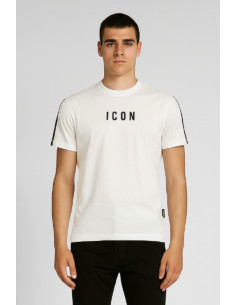 Icon t-shirt girocollo con stampa logo e bande Icuf2w6t038 [511208df]
